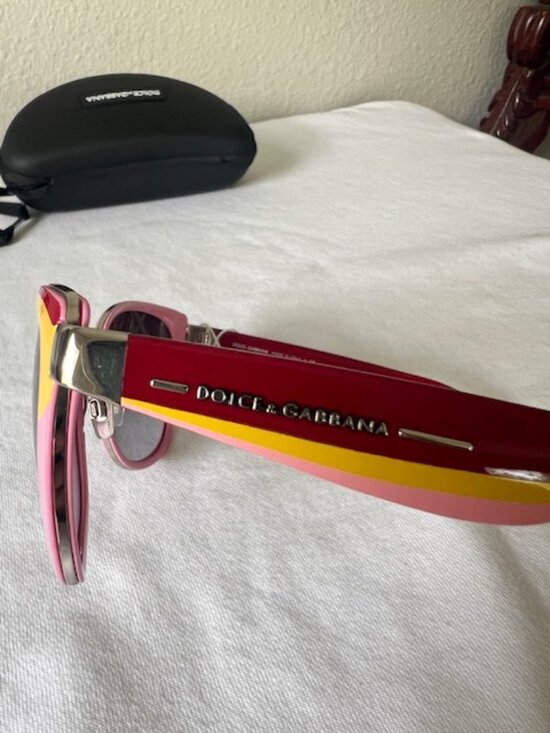 Dolce & Gabbana Sunglasses Pink Red&Yellow Logo Silver Retro Vintage Style main image 6